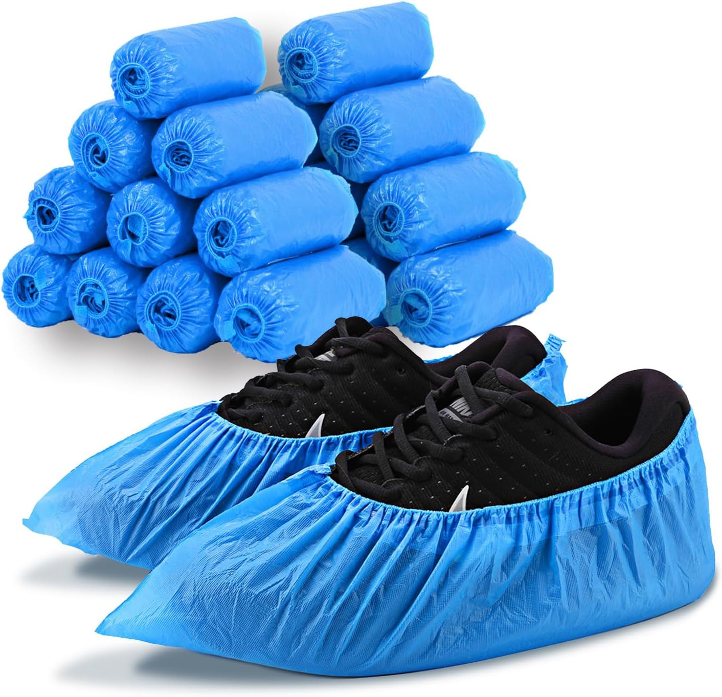 Shoe Covers Disposable Recyclable -200 Pack(100 Pairs) 15.7'' Hygienic Shoe & Boot Covers Waterproof Non-Slip Shoe Booties for Indoors (Large Size - up to US Men'S 11 & US Women'S 13)