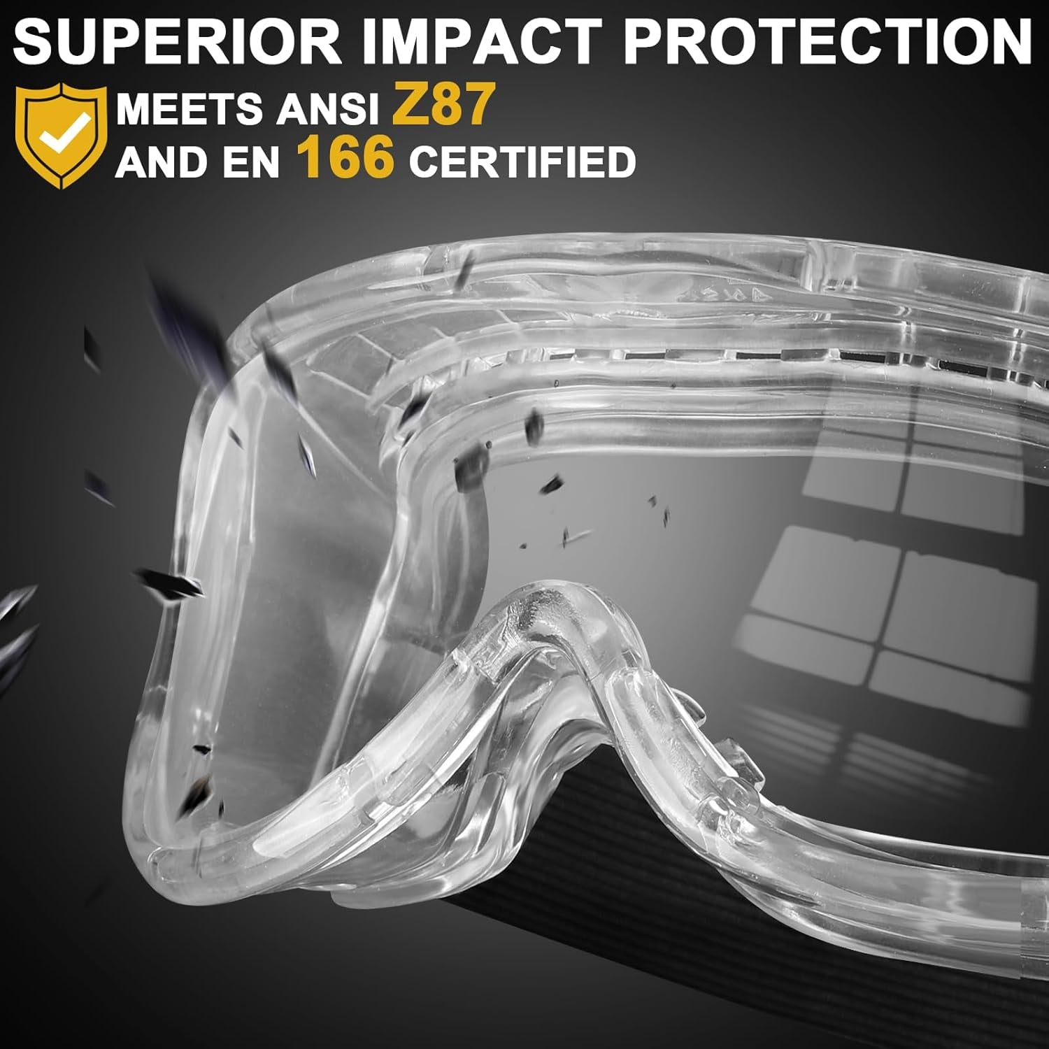 Protective Safety Goggles Anti-Fog, Adjustable Chemical Splash Eye Protection Science Lab Goggles for Women Men