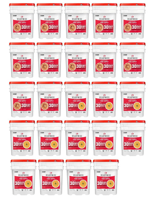 1 Year Emergency Food Supply - 3,576 Servings, 24 Buckets, Freeze Dried Protein Meals, Disaster Survival Food Storage, Ready to Eat, Camping Essentials, up to 25 Year Shelf Life