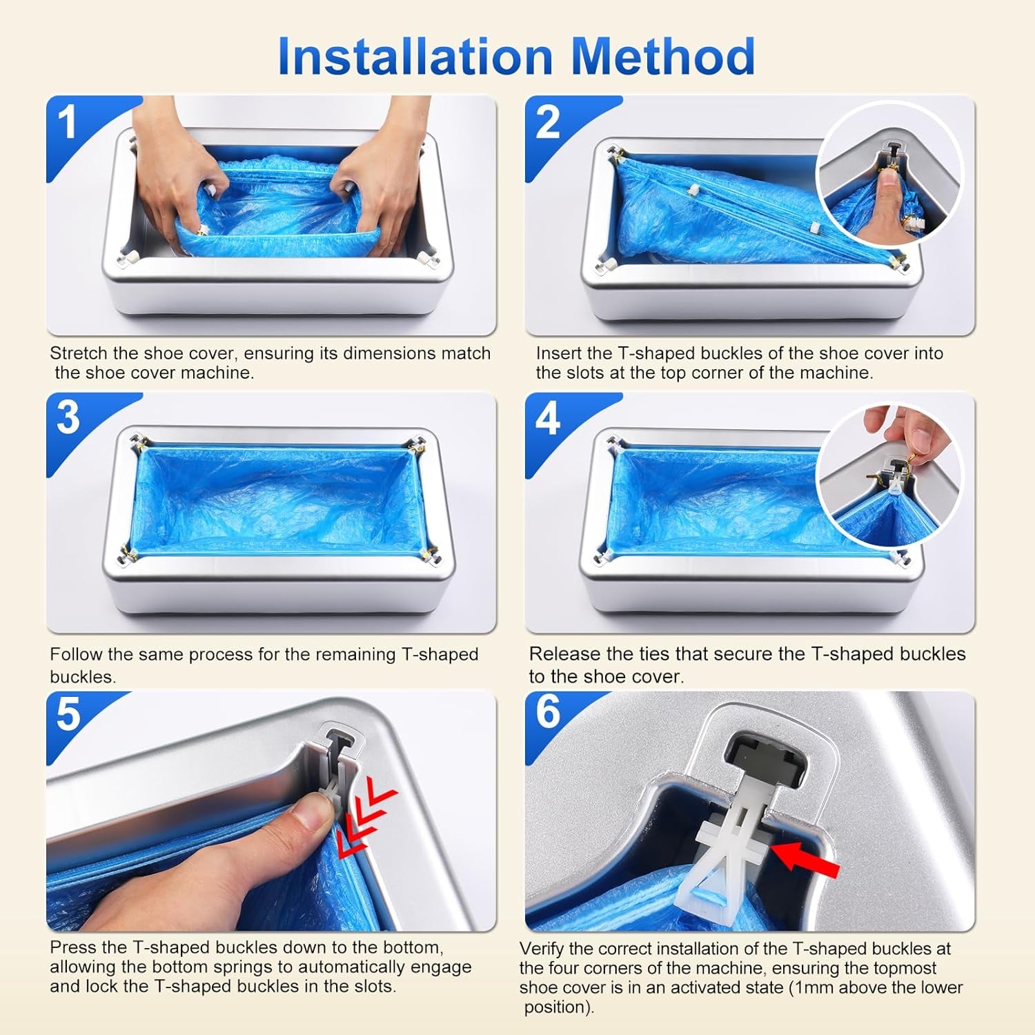 Shoe Covers Dispenser with 200Pcs Shoe Cover Disposable Non Slip, User-Friendly and Reliable Shoe Cover Machine, Fits Size up to 11 US Men, Widely Applicable in Indoor(Silver)